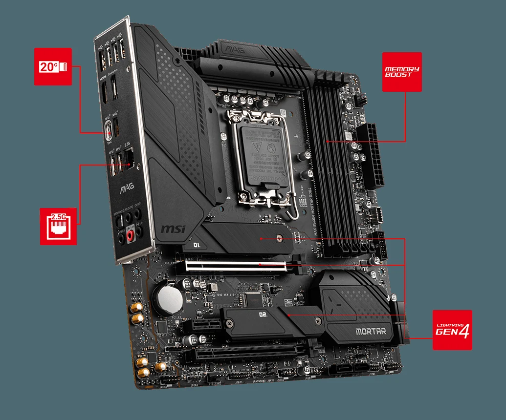 Mainboard MSI MAG B660M Mortar - 4 Khe RAM DDR5 - LGA 1700 - NEW