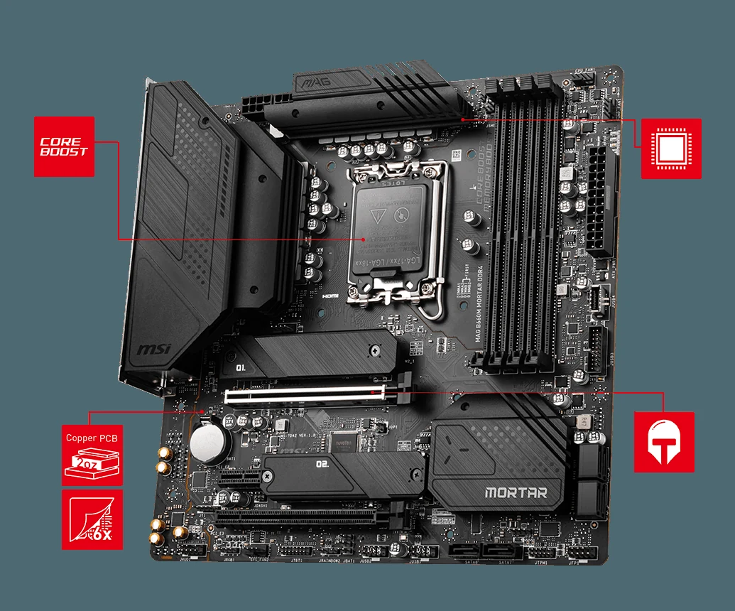 Mainboard MSI MAG B660M Mortar DDR4 - 4 Khe RAM DDR4 - LGA 1700 - NEW