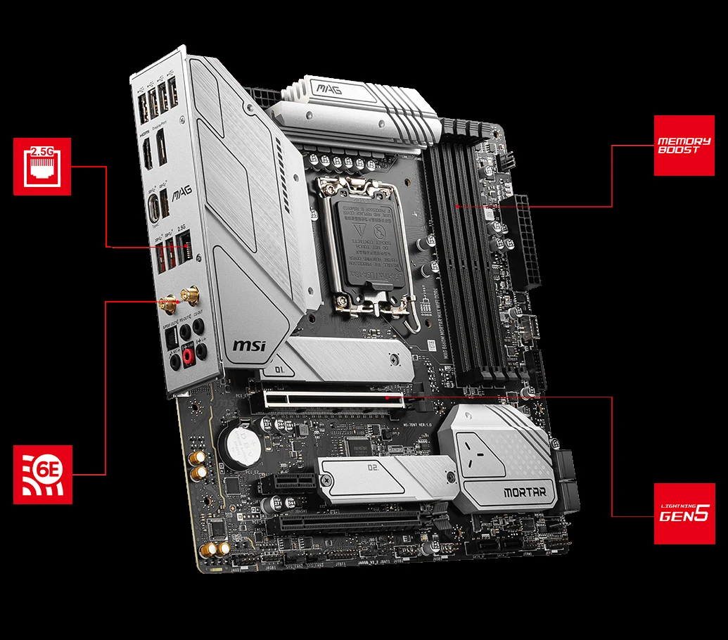 Mainboard MSI MAG B660M Mortar Max WiFi DDR4 - 4 Khe RAM DDR4 - LGA 1700 - NEW