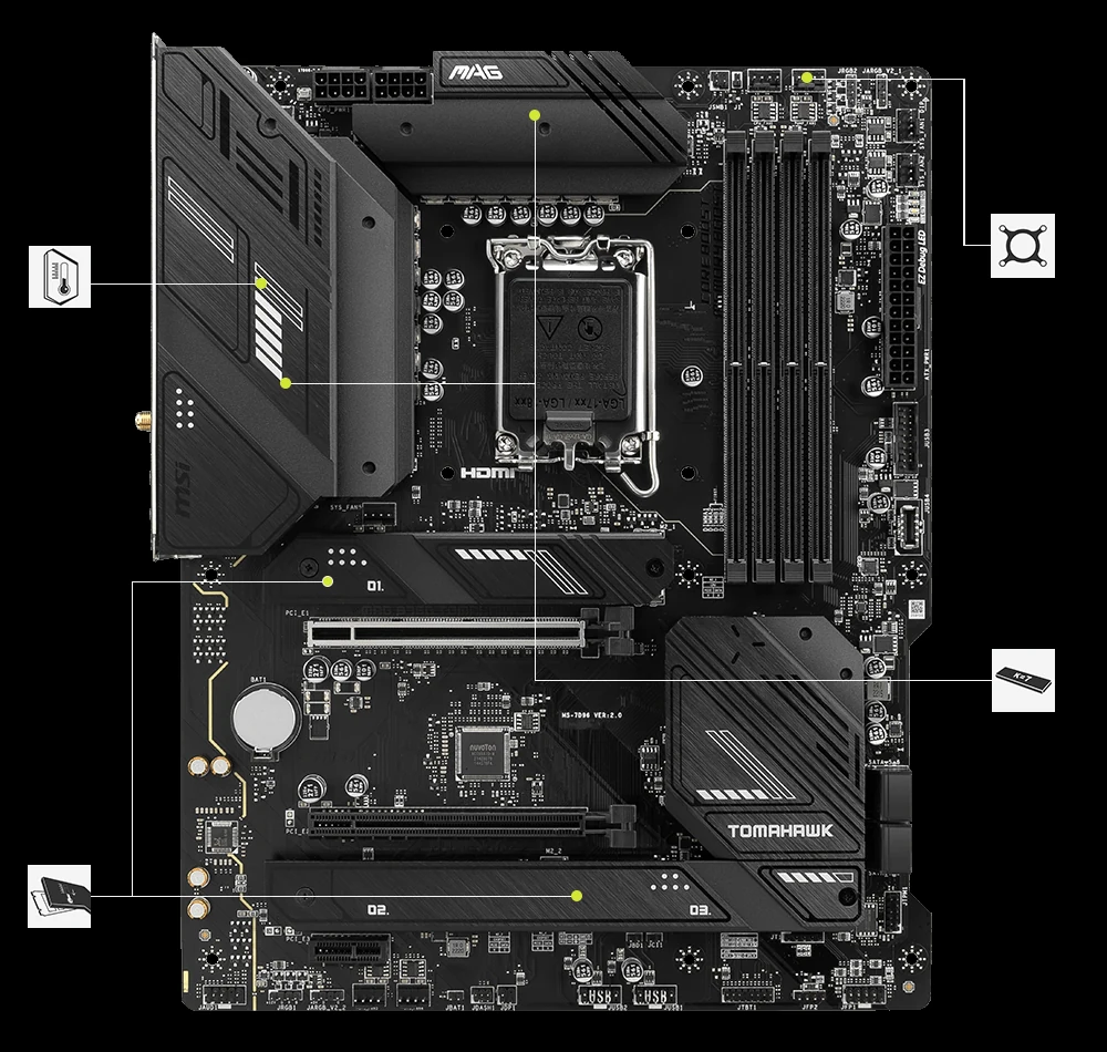 Mainboard MSI MAG B760 TOMAHAWK WIFI DDR4 NEW