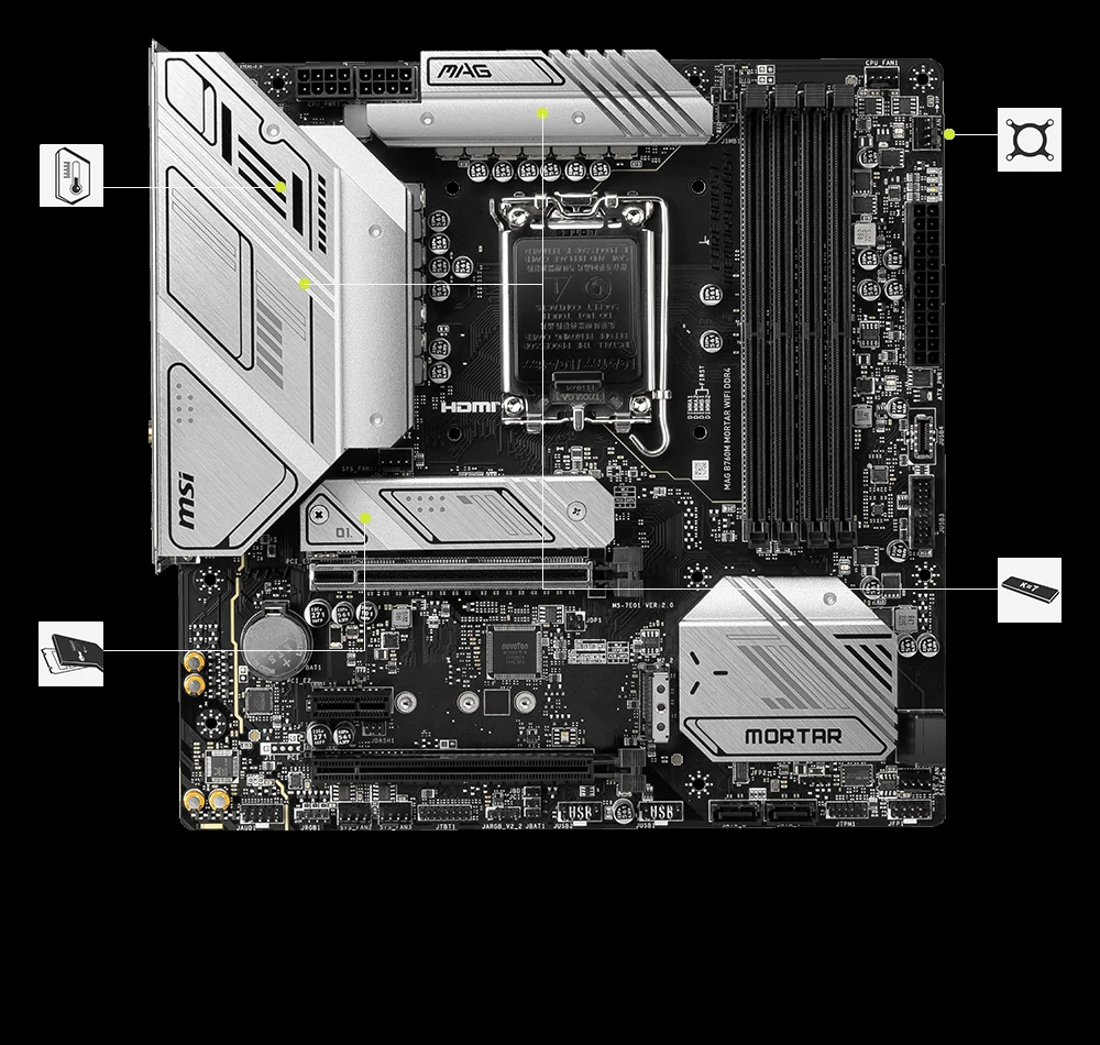 Mainboard MSI MAG B760M MORTAR WIFI DDR4 NEW