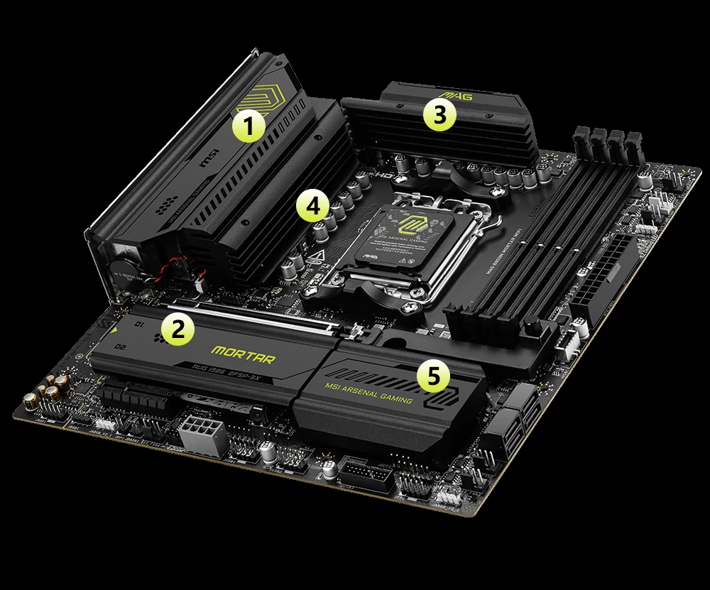 Mainboard MSI MAG B850M MORTAR WIFI - 4 Khe RAM DDR5 - AM5 - NEW
