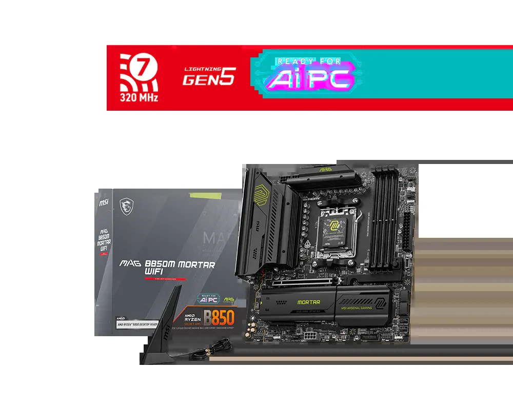 Mainboard MSI MAG B850M MORTAR WIFI - 4 Khe RAM DDR5 - AM5 - NEW