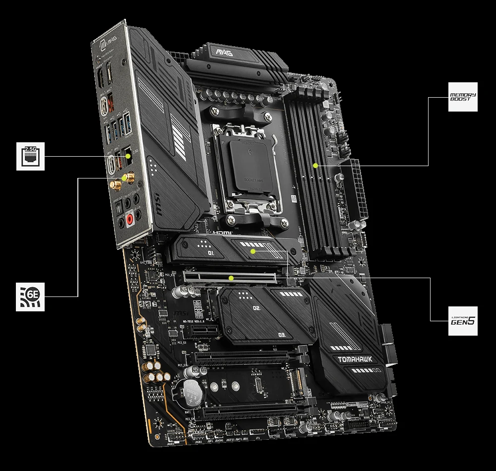 Mainboard MSI MAG X670E TOMAHAWK WIFI - 4 Khe RAM DDR5 - AM5 - NEW