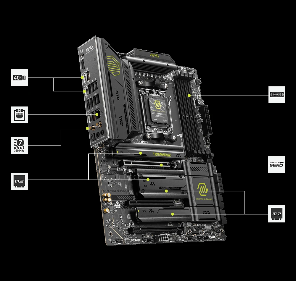 Mainboard MSI MAG X870 TOMAHAWK WIFI - 4 Khe RAM DDR5 - AM5 - NEW