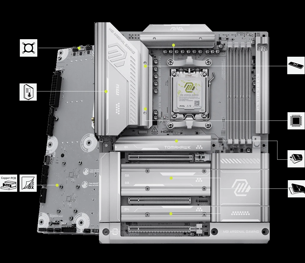 Mainboard MSI MAG X870E TOMAHAWK MAX WIFI - 4 Khe RAM DDR5 - AM5 - NEW