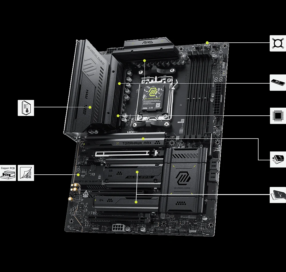 Mainboard MSI MAG X870E TOMAHAWK WIFI - 4 Khe RAM DDR5 - AM5 - NEW