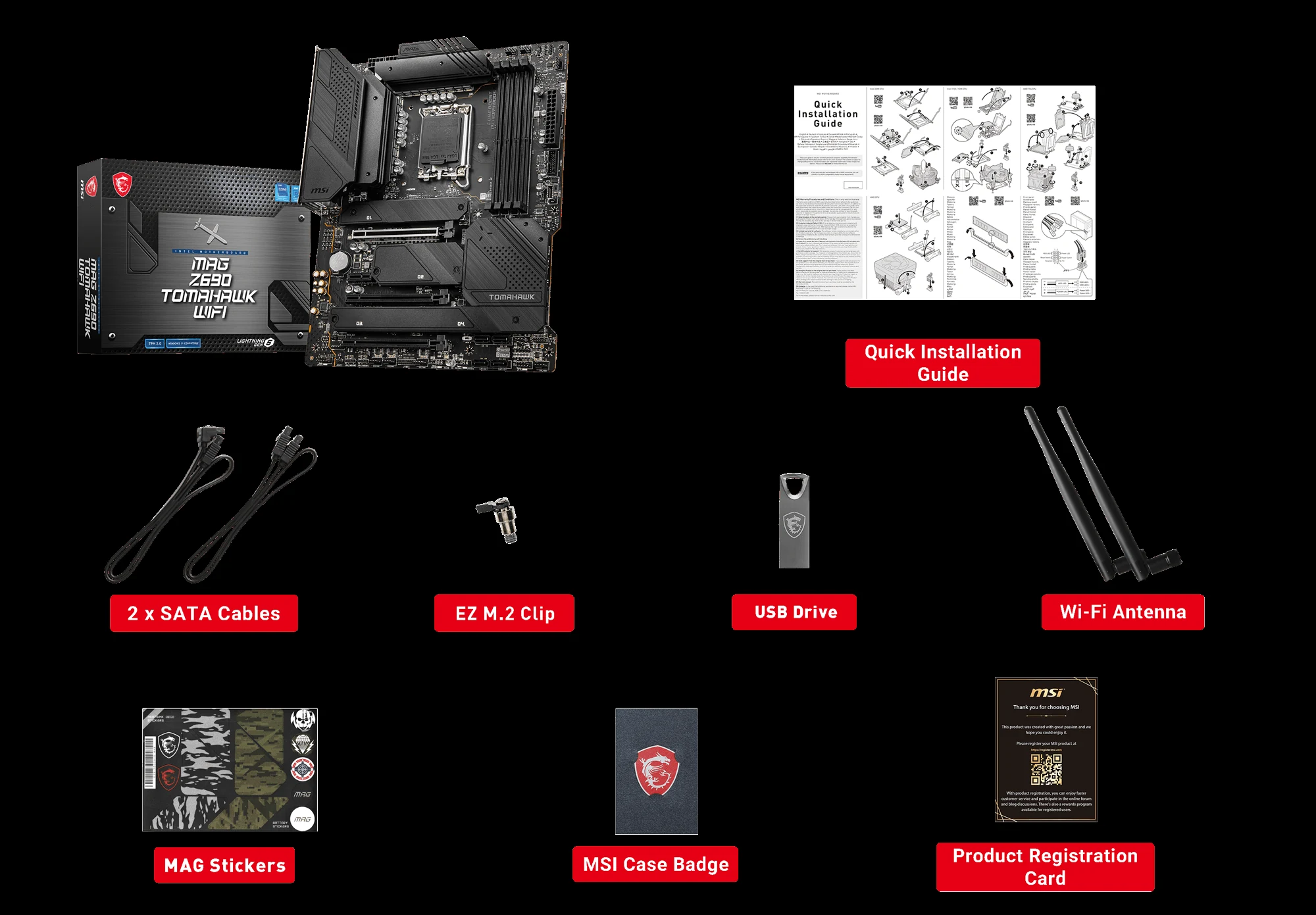 Mainboard MSI MAG Z690 Tomahawk WiFi - 4 Khe RAM DDR5 - LGA 1700 - NEW