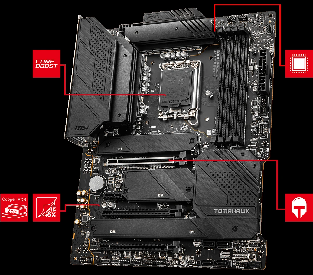 Mainboard MSI MAG Z690 Tomahawk WiFi - 4 Khe RAM DDR5 - LGA 1700 - NEW