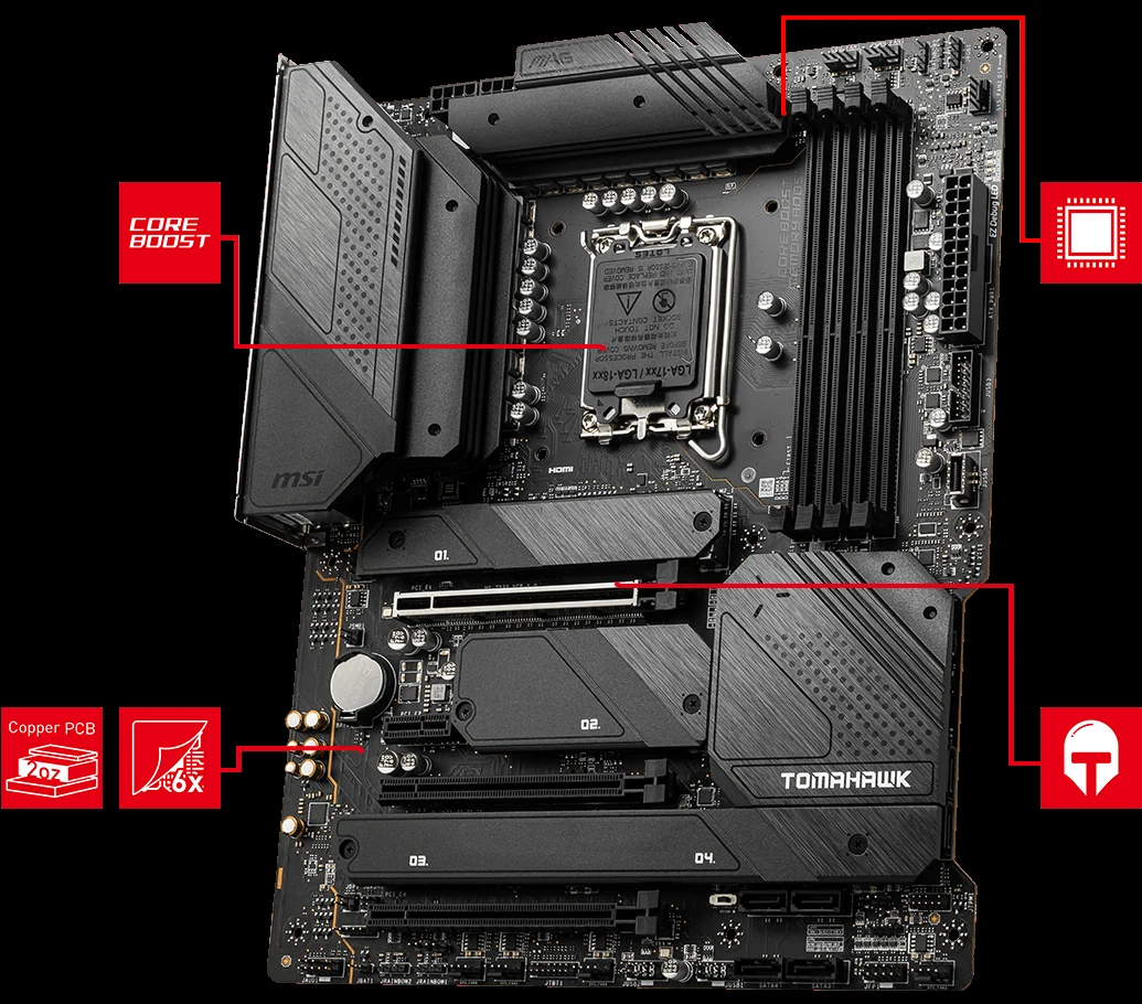 Mainboard MSI MAG Z690 Tomahawk WiFi DDR4 - 4 Khe RAM DDR4 - LGA 1700 - NEW