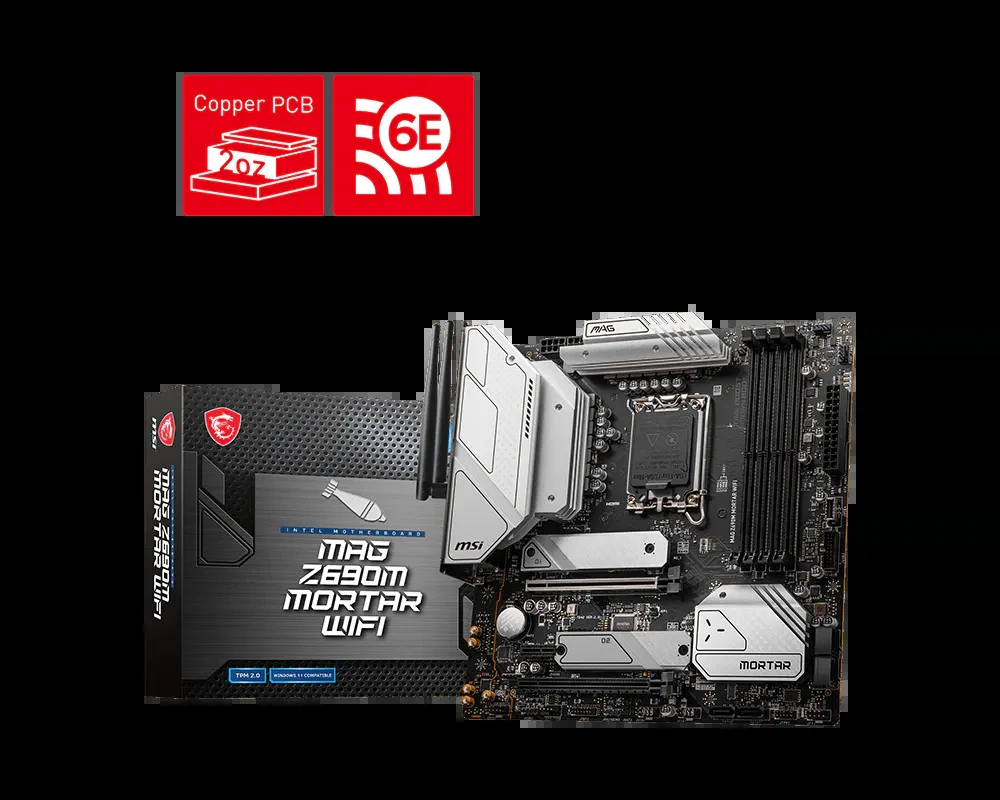 Mainboard MSI MAG Z690M Mortar WiFi DDR4 - 4 Khe RAM DDR4 - LGA 1700 - NEW