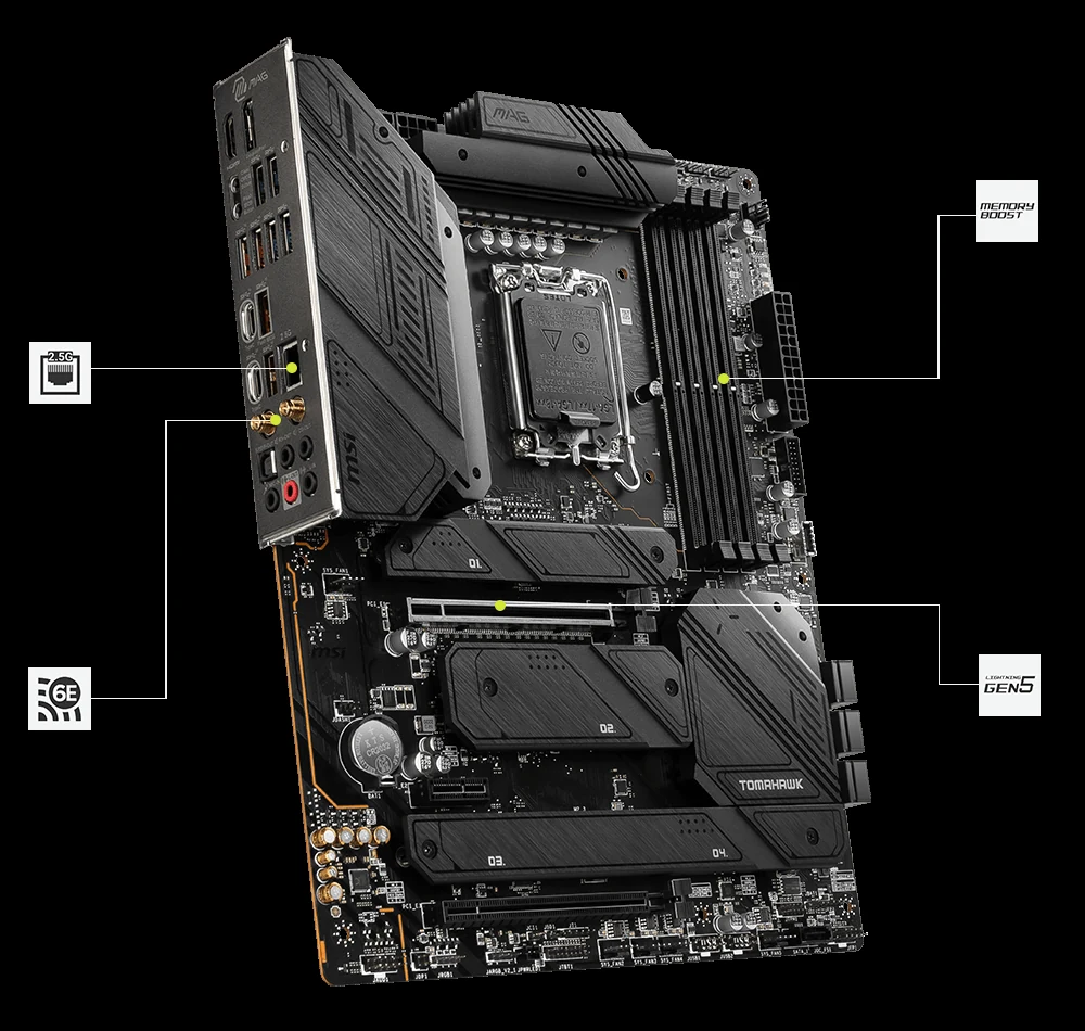 Mainboard MSI MAG Z790 Tomahawk WiFi - 4 Khe RAM DDR5 - LGA 1700 - NEW