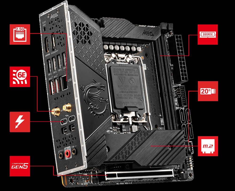 Mainboard MSI MEG Z690I Unify - 2 Khe RAM DDR5 - LGA 1700 - NEW