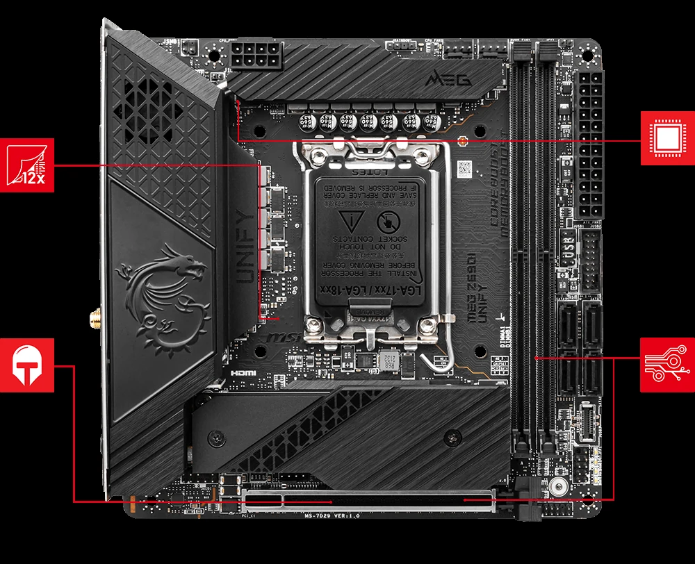 Mainboard MSI MEG Z690I Unify - 2 Khe RAM DDR5 - LGA 1700 - NEW