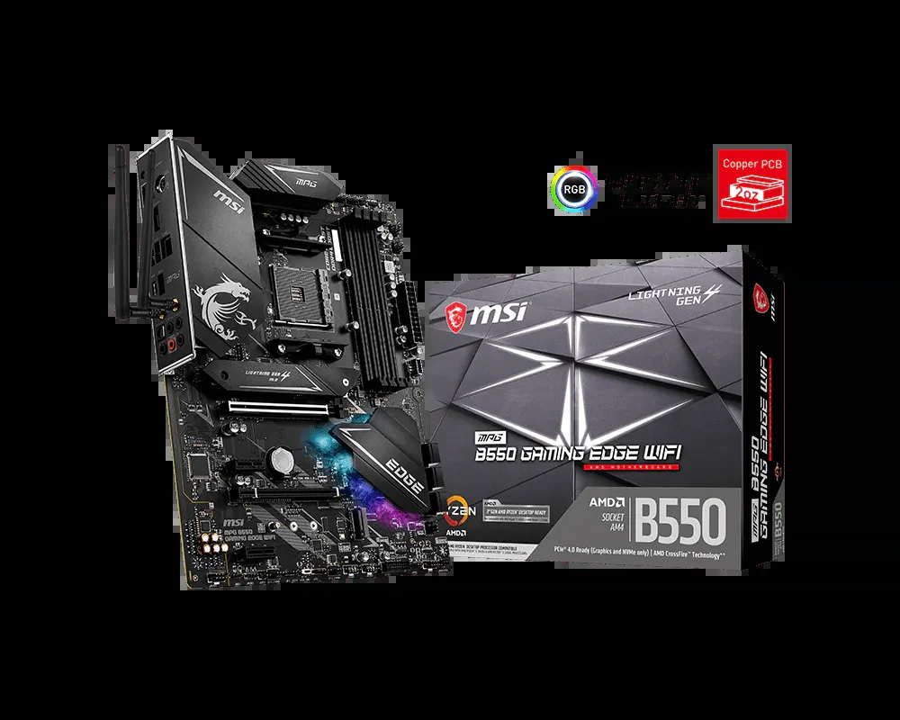 Mainboard MSI MPG B550 GAMING EDGE WIFI - 4 Khe RAM DDR4 - AM4 - NEW