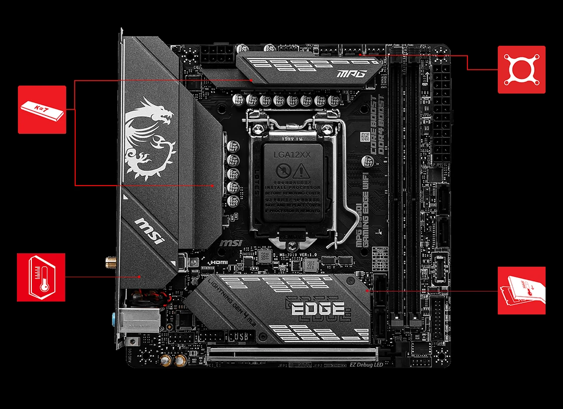 Mainboard MSI MPG B560I GAMING EDGE WIFI - LGA 1200 - NEW