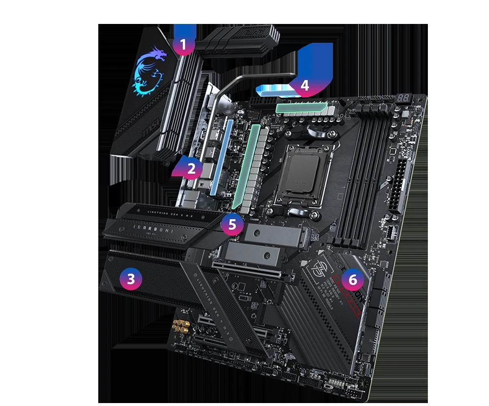 Mainboard MSI MPG X670E CARBON WIFI - 4 Khe RAM DDR5 - AM5 - NEW