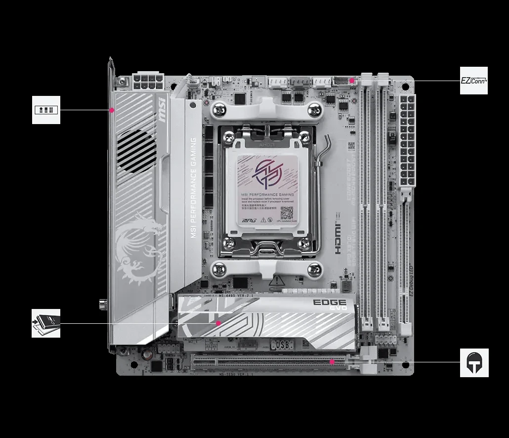 Mainboard MSI MPG X870I EDGE TI EVO WIFI - 2 Khe RAM DDR5 - AM5 - NEW