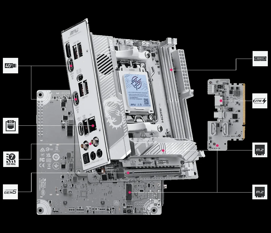 Mainboard MSI MPG X870I EDGE TI EVO WIFI - 2 Khe RAM DDR5 - AM5 - NEW