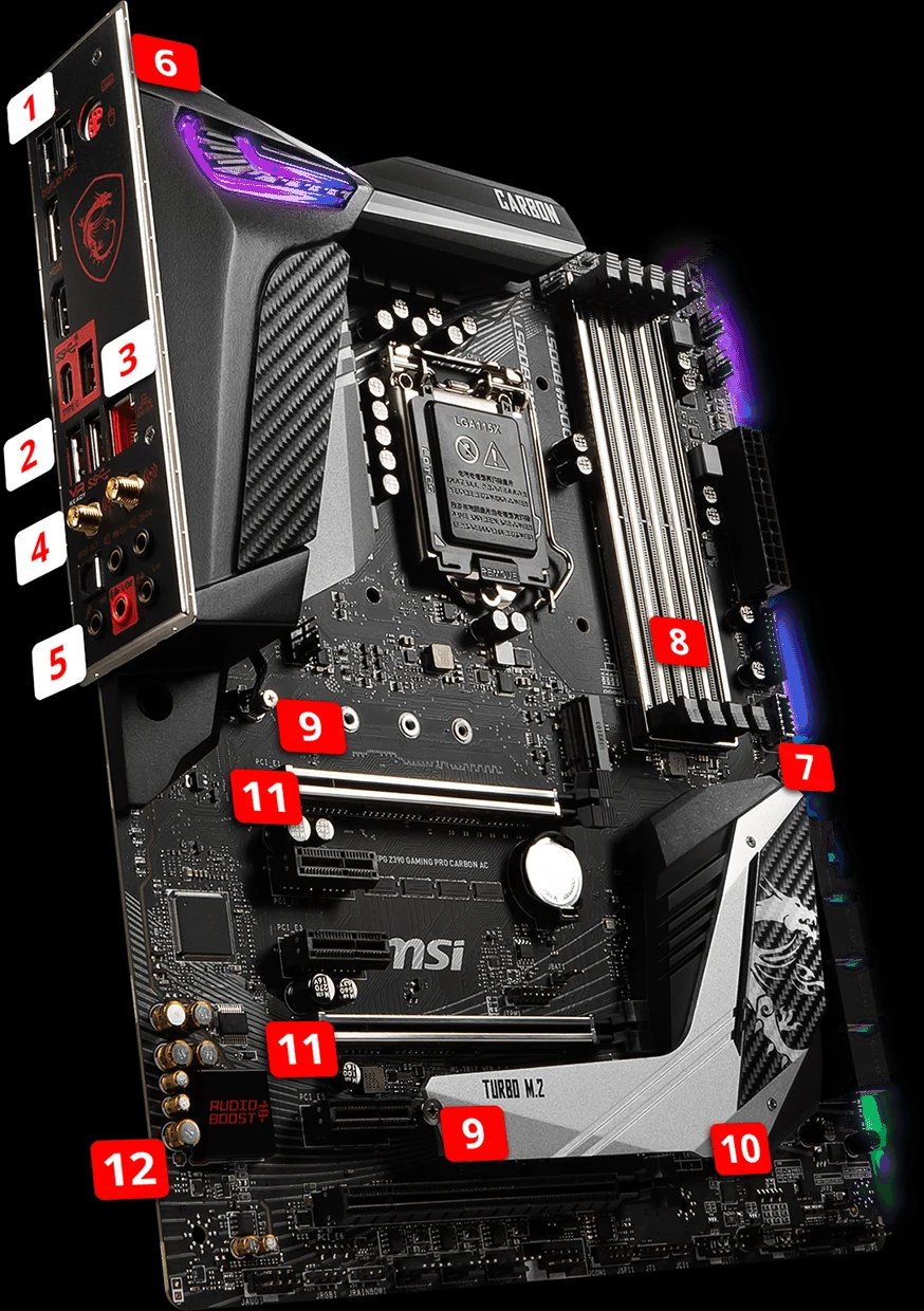 Mainboard MSI MPG Z390 GAMING PRO CARBON - LGA 1151 - NEW