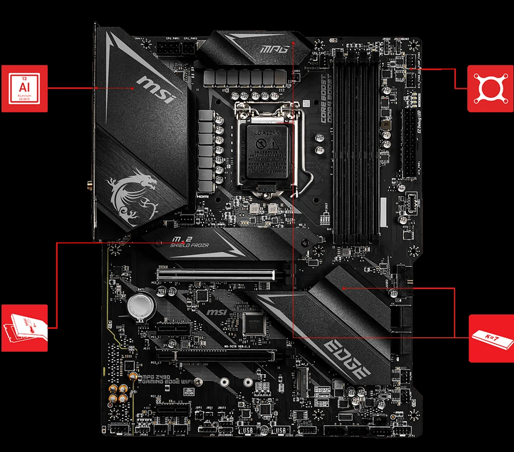Mainboard MSI MPG Z490 GAMING EDGE WIFI - LGA 1200 - NEW