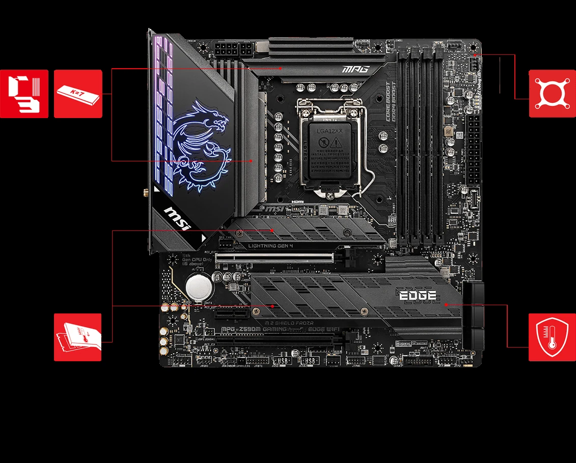 Mainboard MSI MPG Z590M GAMING EDGE WIFI - LGA 1200 - NEW