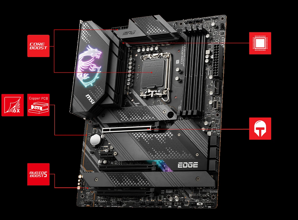 Mainboard MSI MPG Z690 Edge WiFi DDR4 - 4 Khe RAM DDR4 - LGA 1700 - NEW
