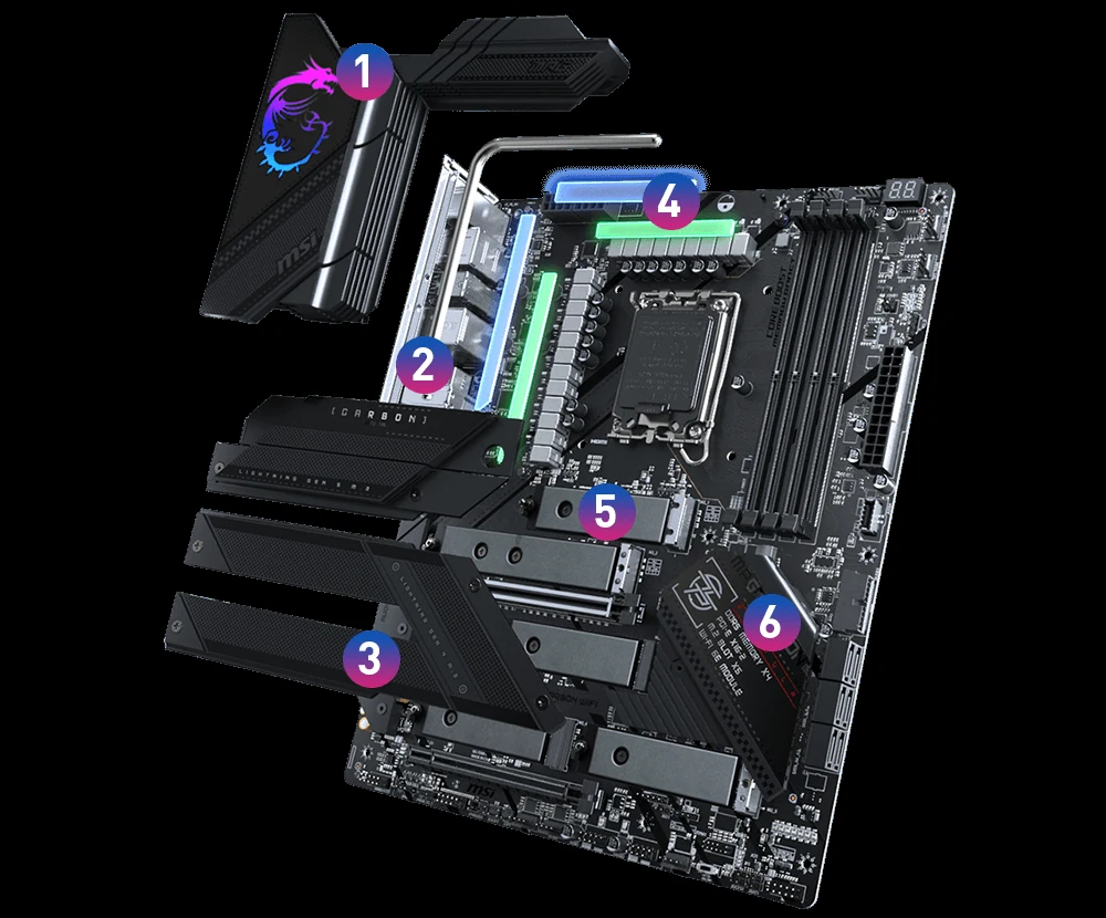 Mainboard MSI MPG Z790 Carbon WiFi - 4 Khe RAM DDR5 - LGA 1700 - NEW
