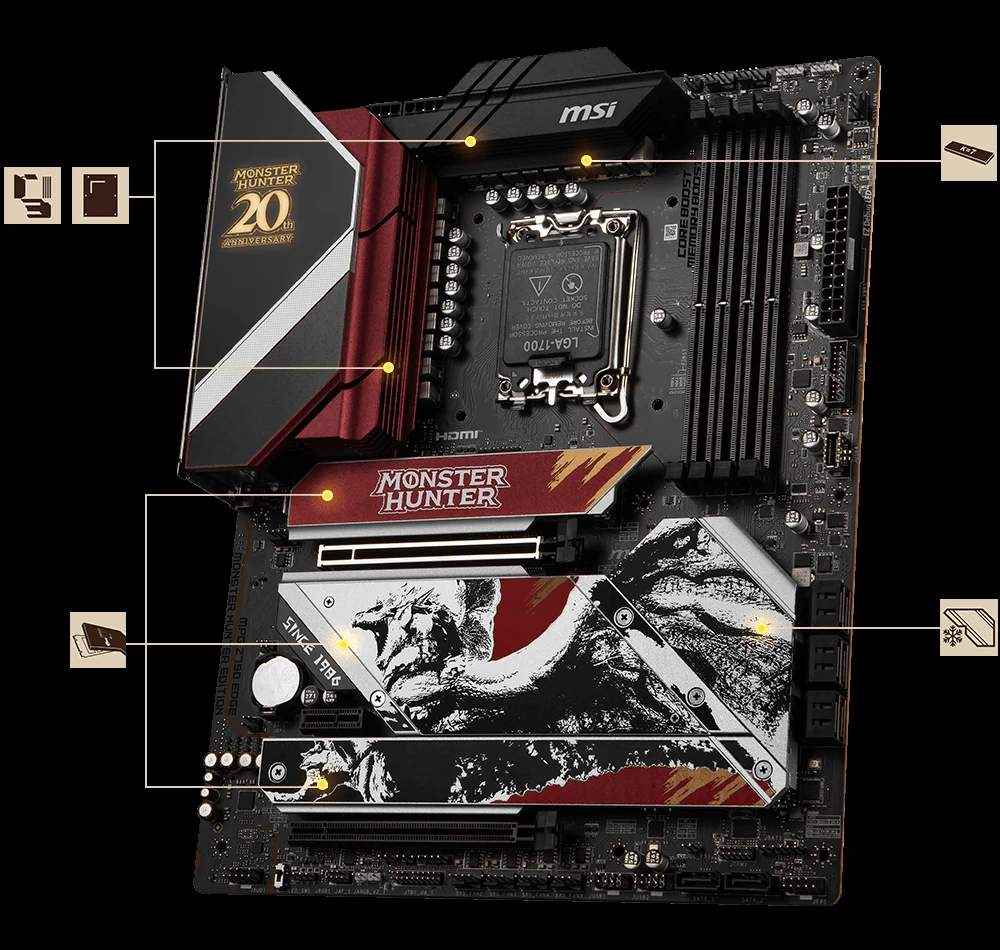 Mainboard MSI MPG Z790 Edge Monster Hunter Edition - 4 Khe RAM DDR5 - LGA 1700 - NEW