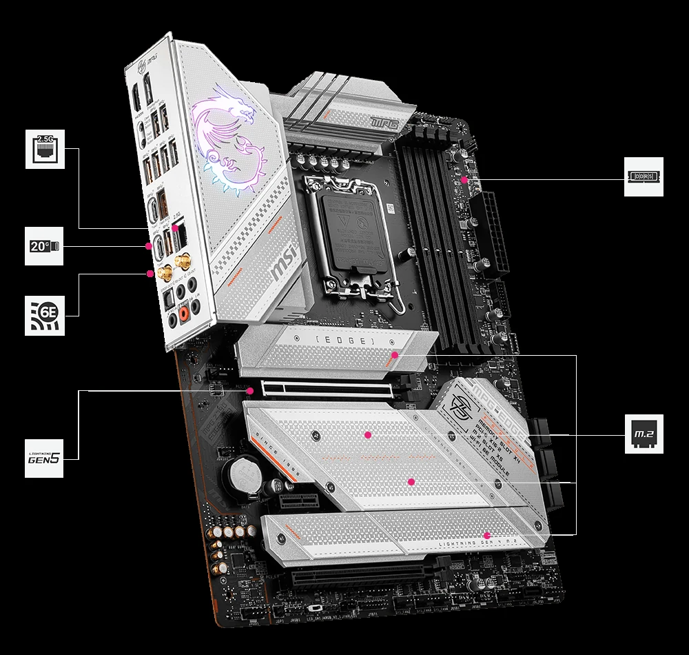 Mainboard MSI MPG Z790 Edge WiFi - 4 Khe RAM DDR5 - LGA 1700 - NEW