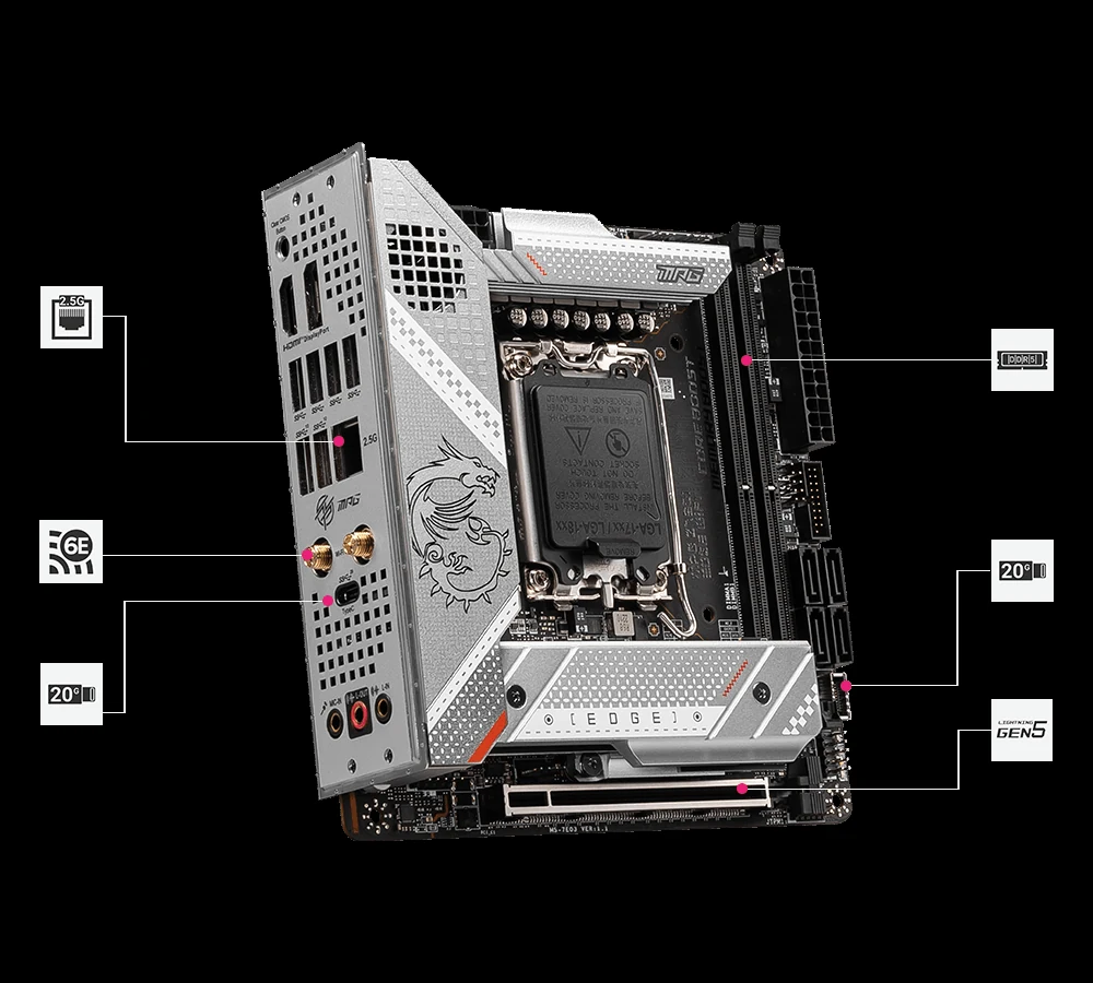 Mainboard MSI MPG Z790I Edge WiFi - 2 Khe RAM DDR5 - LGA 1700 - NEW