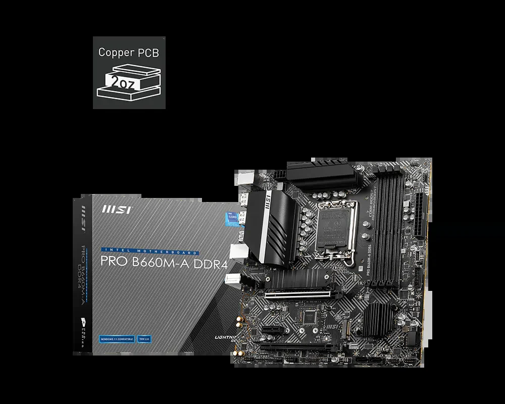 Mainboard MSI PRO B660M-A DDR4 - 4 Khe RAM DDR4 - LGA 1700 - NEW