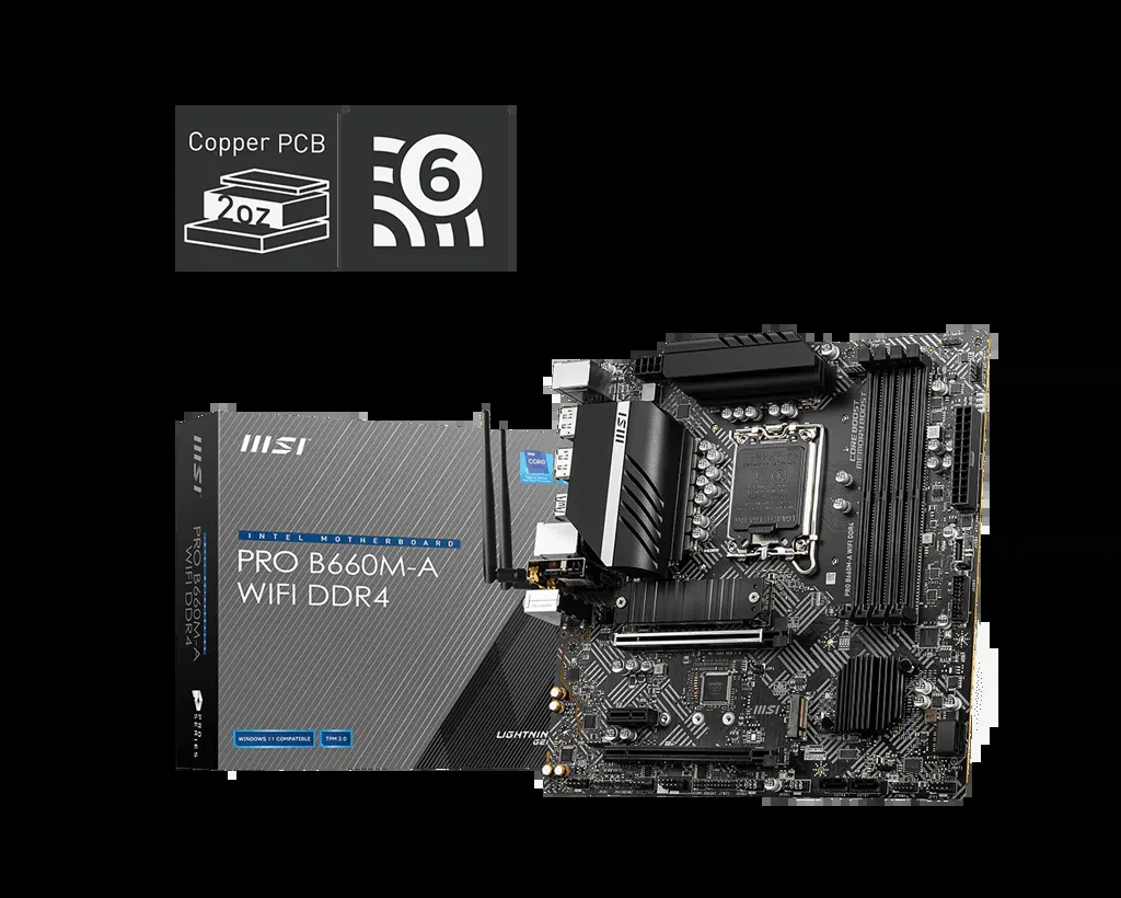 Mainboard MSI PRO B660M-A WiFi DDR4 - 4 Khe RAM DDR4 - LGA 1700 - NEW