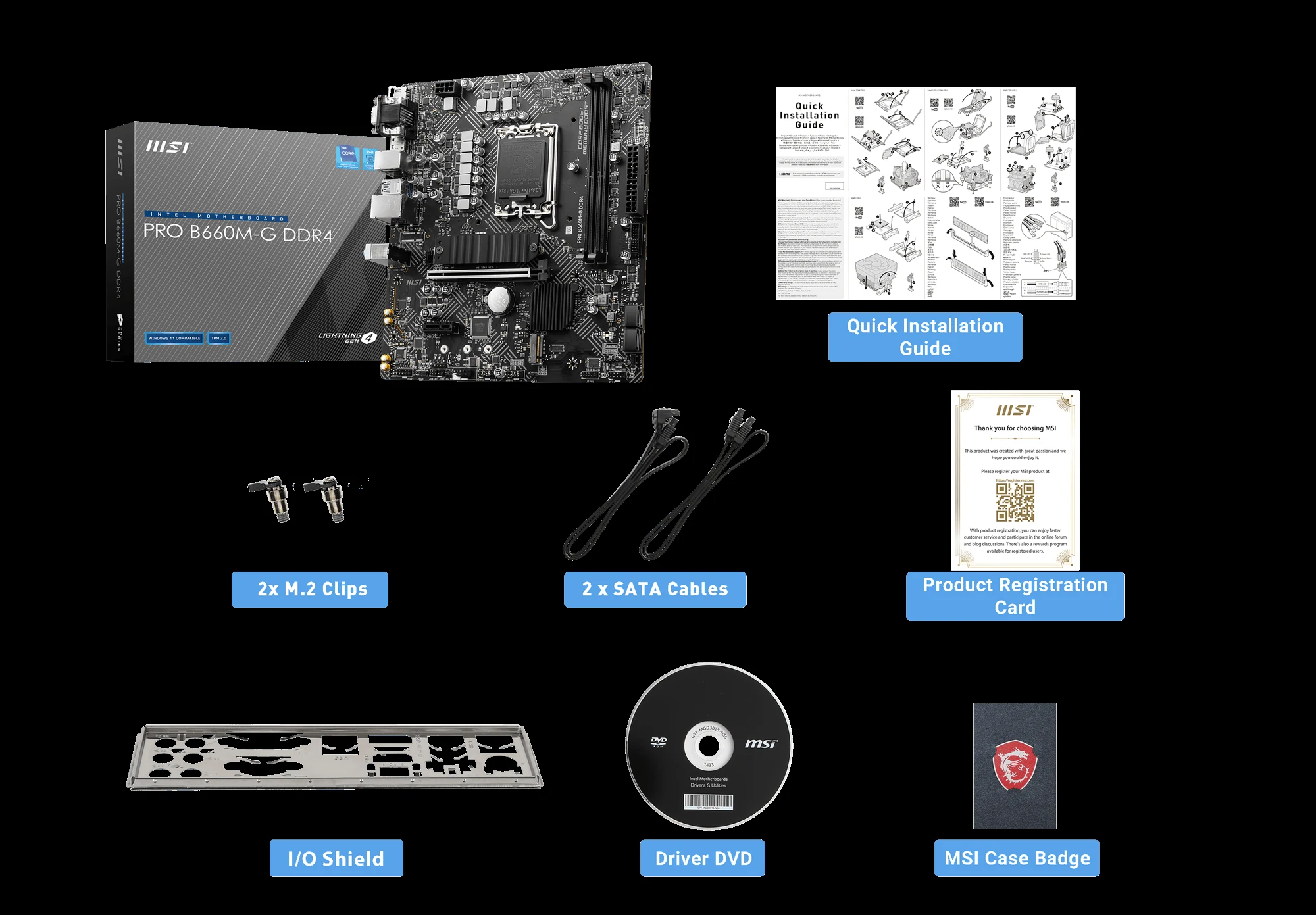 Mainboard MSI PRO B660M-G DDR4 - 2 Khe RAM DDR4 - LGA 1700 - NEW