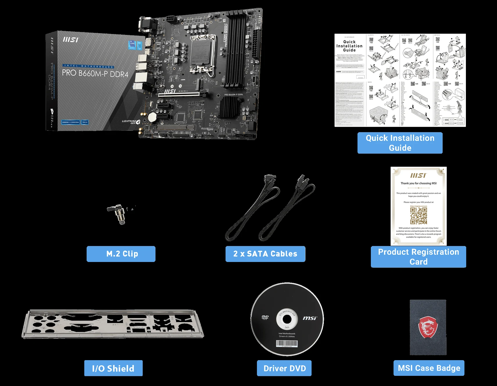 Mainboard MSI PRO B660M-P DDR4 - 4 Khe RAM DDR4 - LGA 1700 - NEW