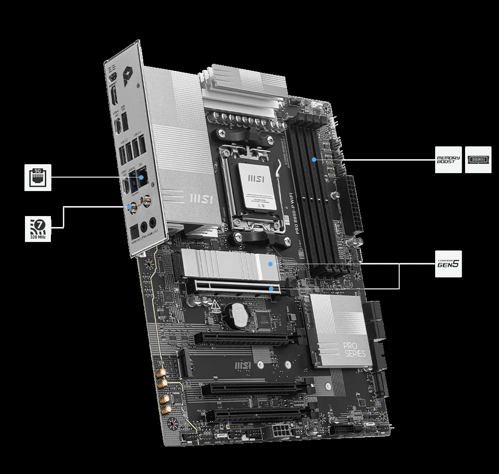 Mainboard MSI PRO B850-P WIFI - 4 Khe RAM DDR5 - AM5 - NEW