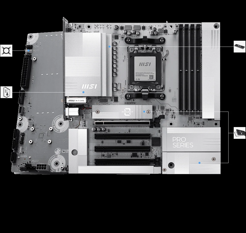 Mainboard MSI PRO B850M-A WIFI - 4 Khe RAM DDR5 - AM5 - NEW