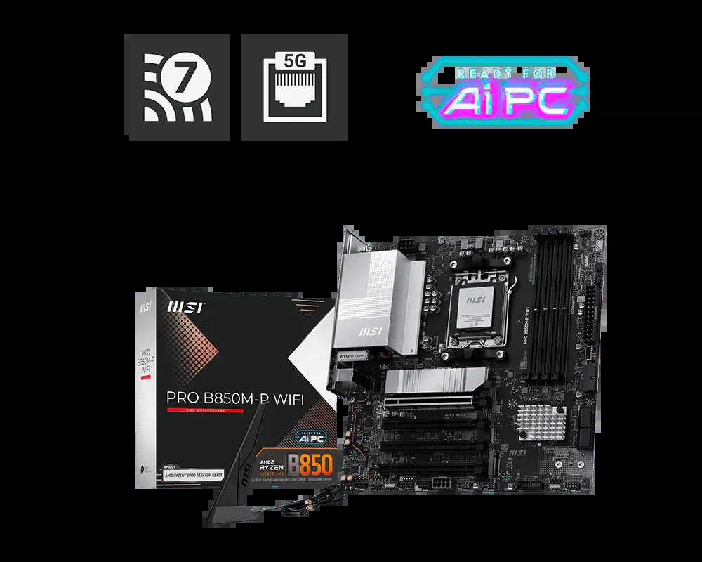 Mainboard MSI PRO B850M-P WIFI - 4 Khe RAM DDR5 - AM5 - NEW