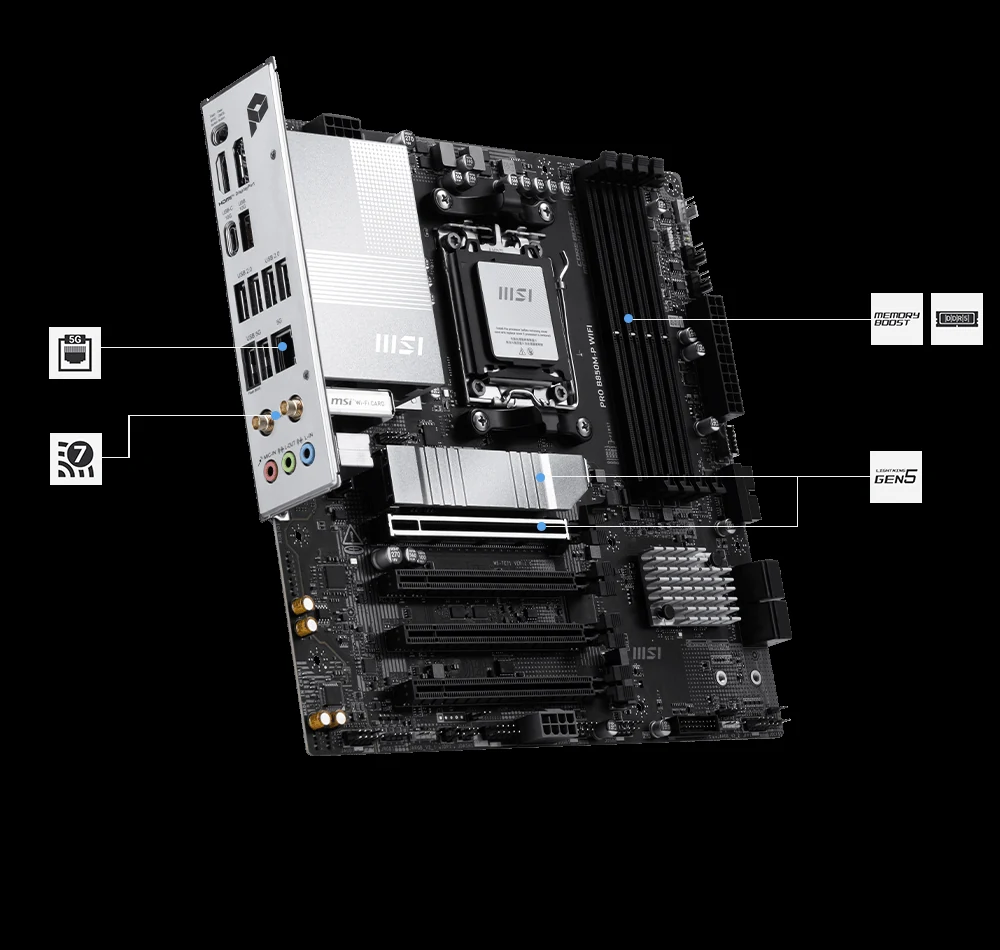 Mainboard MSI PRO B850M-P WIFI - 4 Khe RAM DDR5 - AM5 - NEW