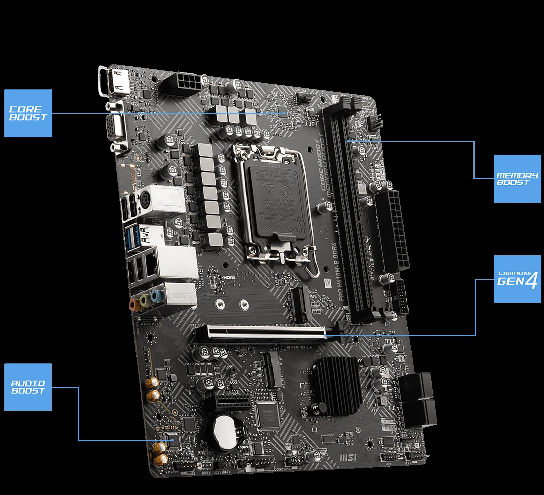 Mainboard MSI PRO H610M-B DDR4 - 2 Khe Ram DDR4 - LGA 1700 - NEW