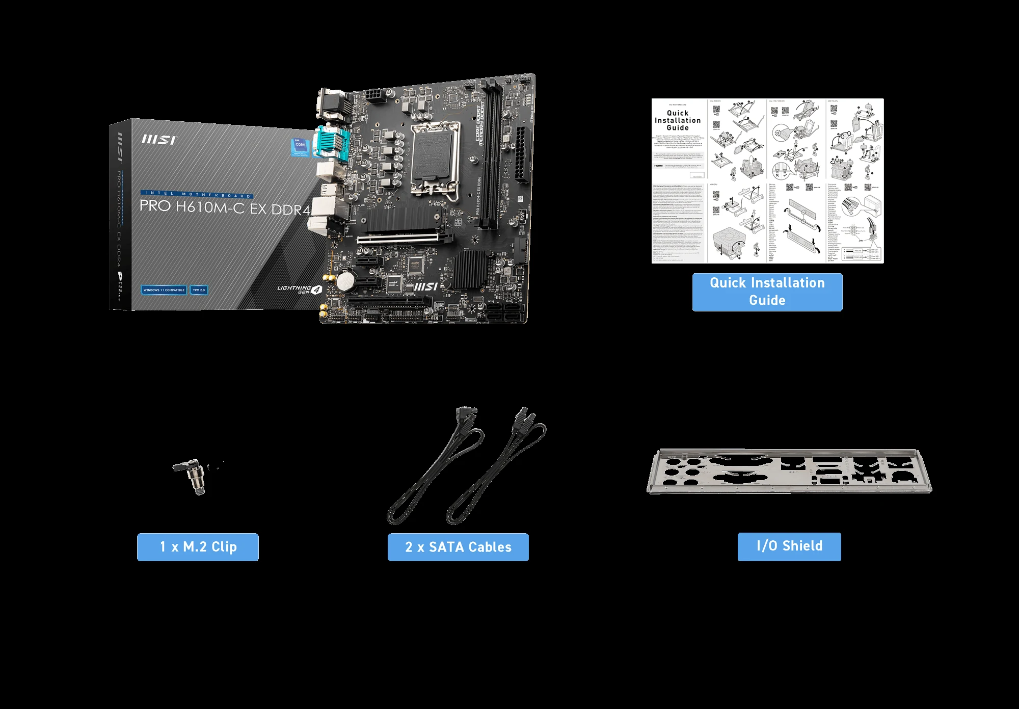 Mainboard MSI PRO H610M-C EX DDR4 - 2 Khe Ram DDR4 - LGA 1700 - NEW