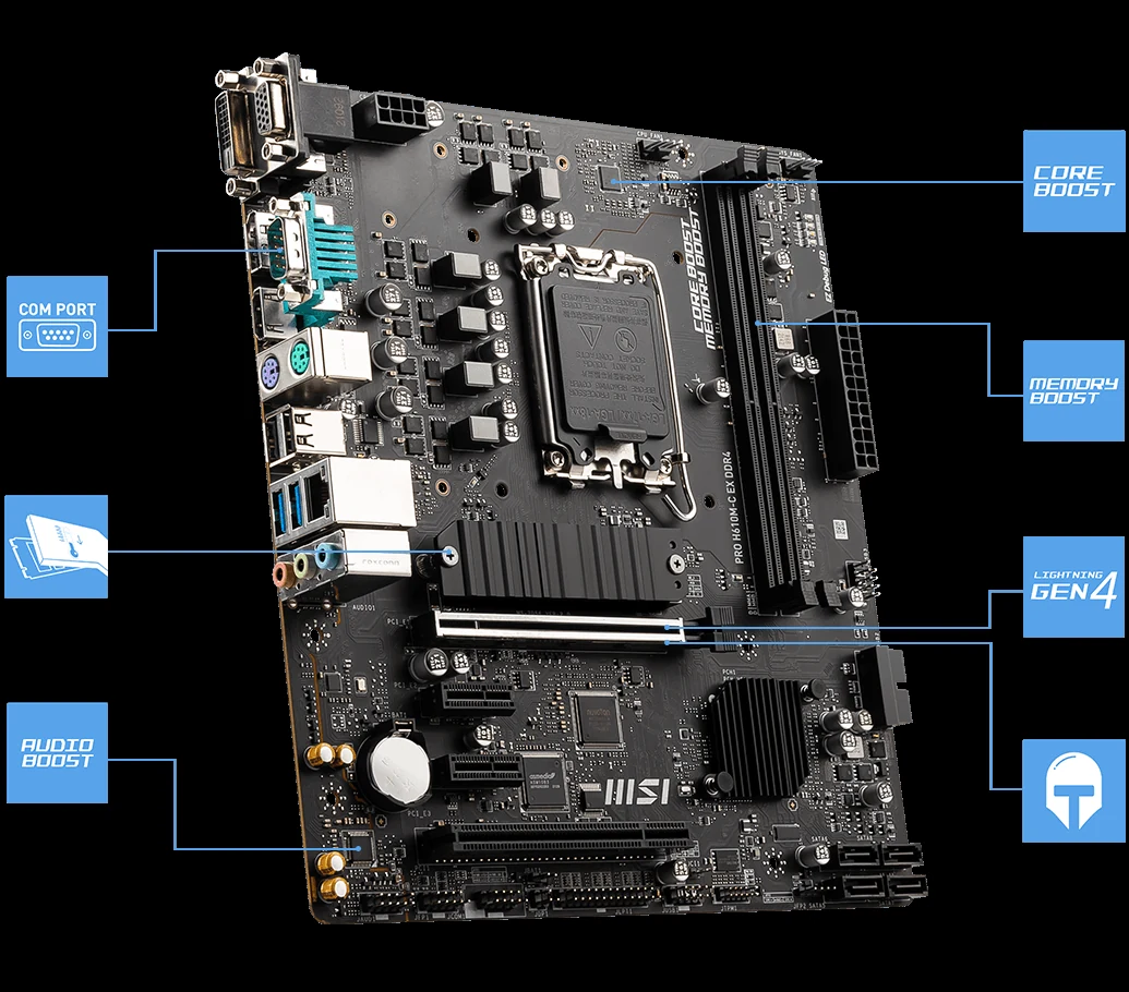 Mainboard MSI PRO H610M-C EX DDR4 - 2 Khe Ram DDR4 - LGA 1700 - NEW