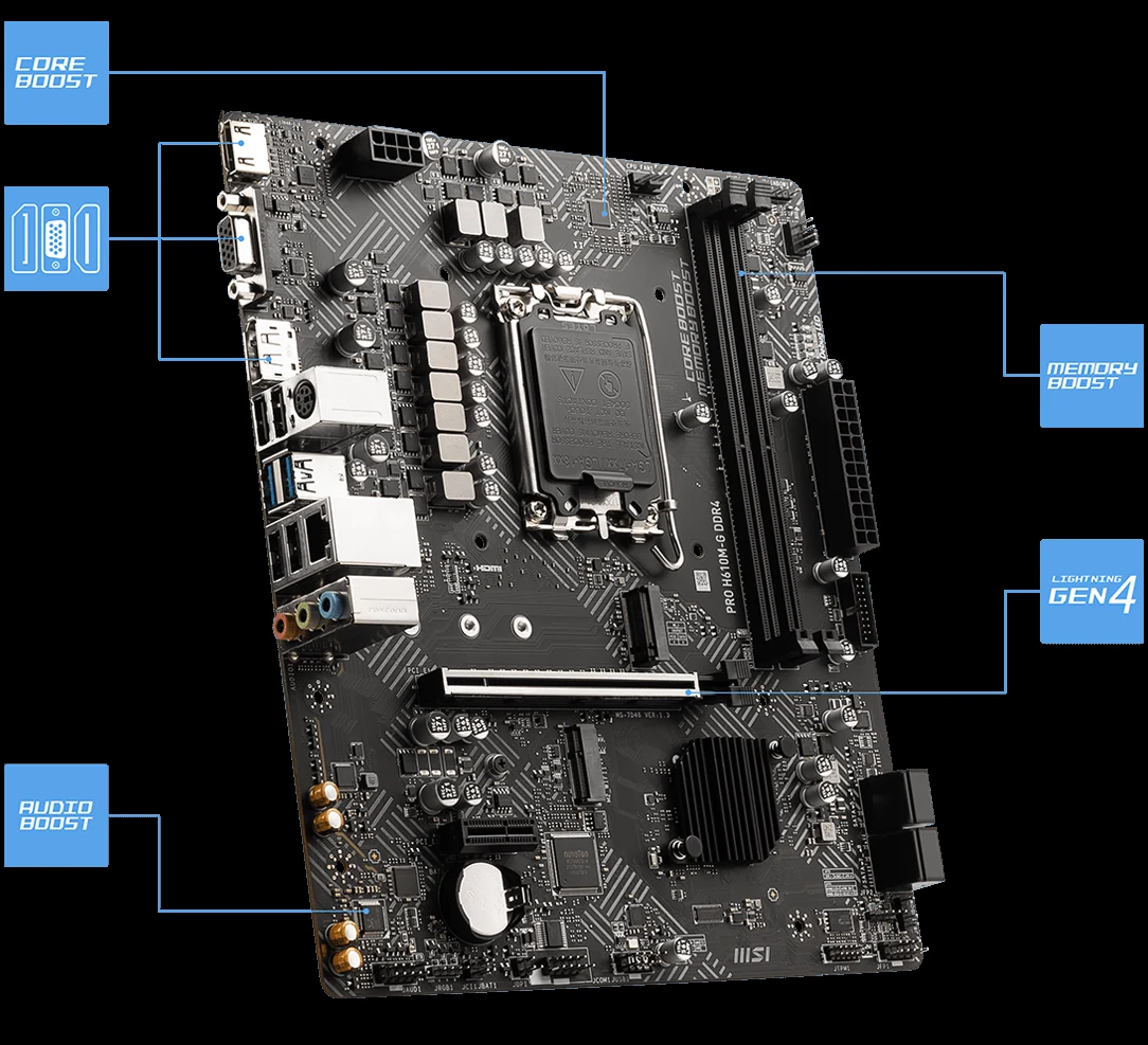 Mainboard MSI PRO H610M-G DDR4 - 2 Khe Ram DDR4 - LGA 1700 - NEW