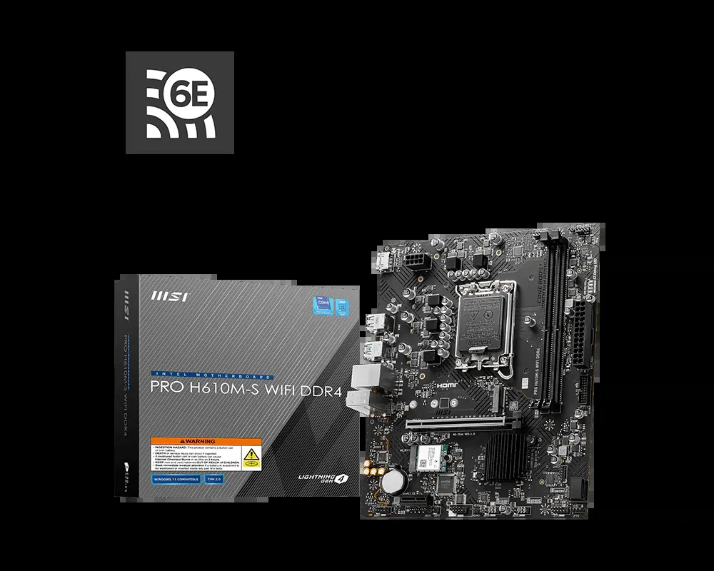 Mainboard MSI PRO H610M-S WIFI DDR4 - 2 Khe Ram DDR4 - LGA 1700 - NEW