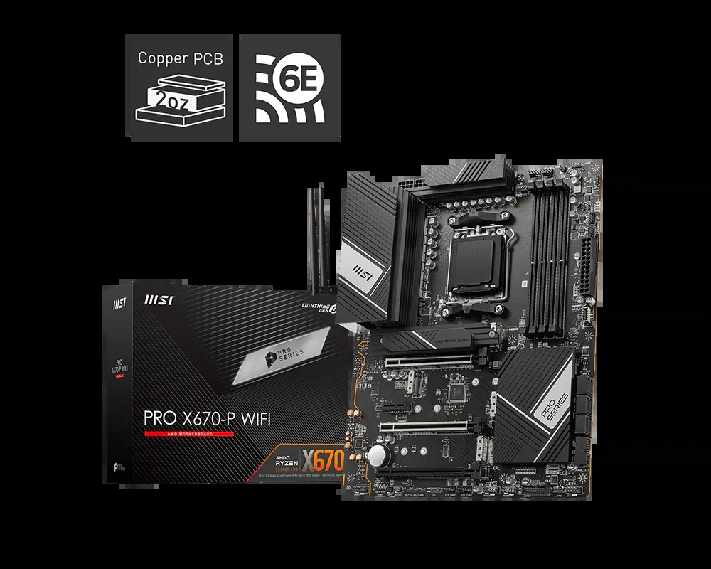 Mainboard MSI PRO X670-P WIFI - 4 Khe RAM DDR5 - AM5 - NEW
