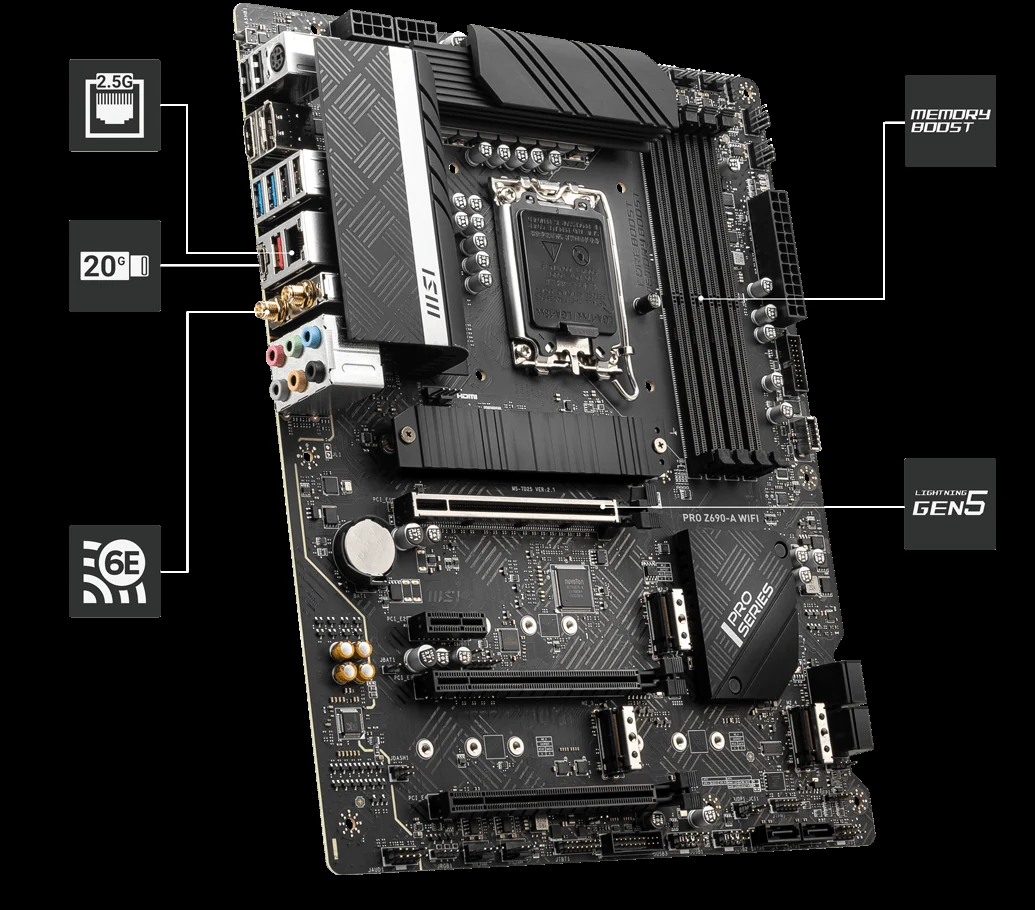 Mainboard MSI PRO Z690-A - 4 Khe RAM DDR5 - LGA 1700 - NEW