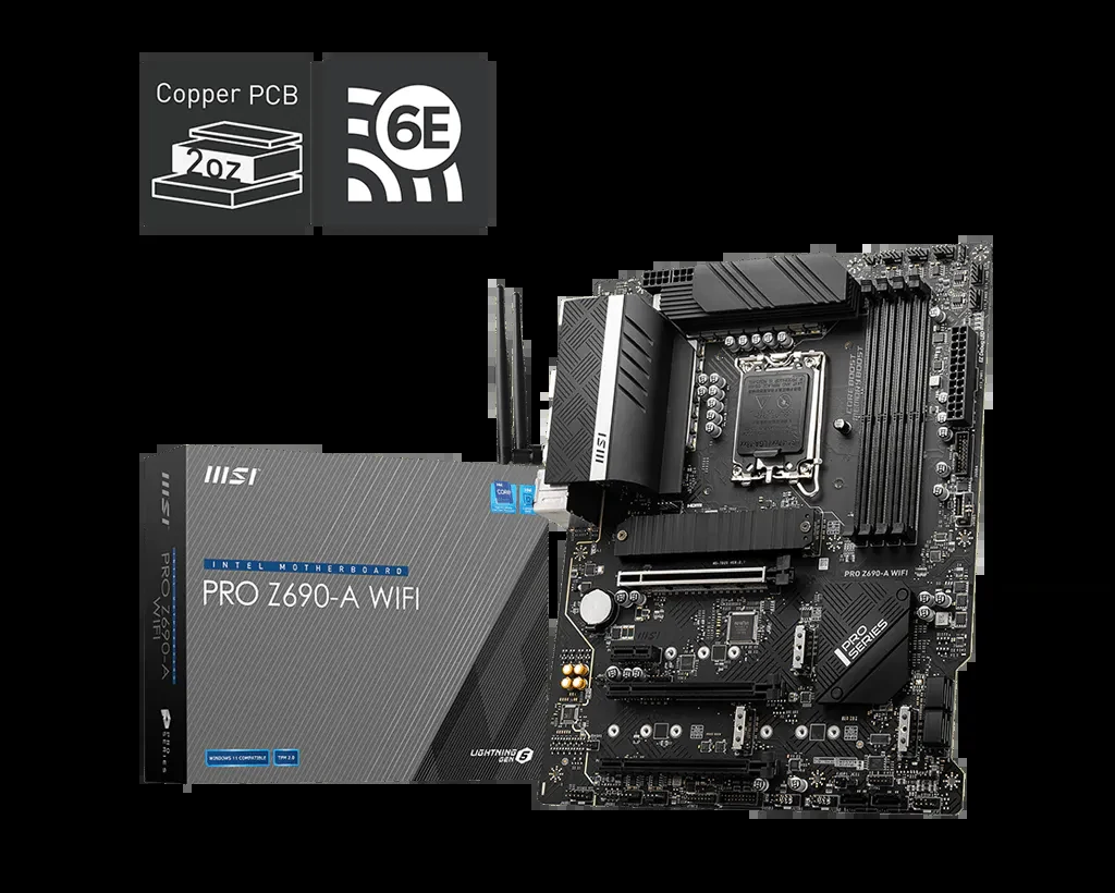 Mainboard MSI PRO Z690-A WiFi - 4 Khe RAM DDR5 - LGA 1700 - NEW