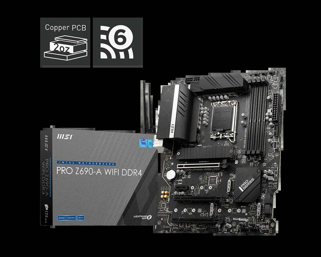 Mainboard MSI PRO Z690-A WiFi DDR4 - 4 Khe RAM DDR4 - LGA 1700 - NEW