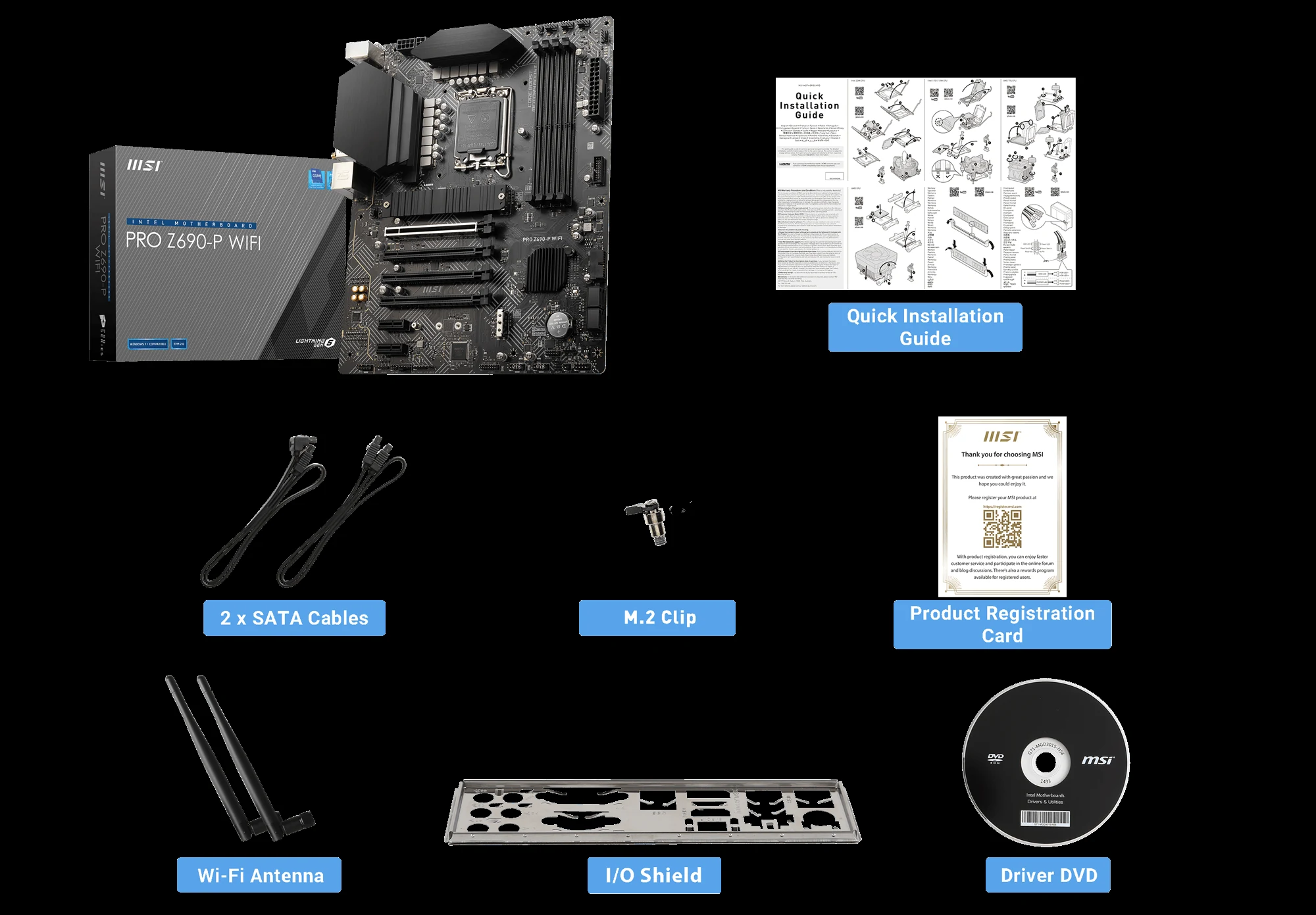 Mainboard MSI PRO Z690-P WiFi - 4 Khe RAM DDR5 - LGA 1700 - NEW