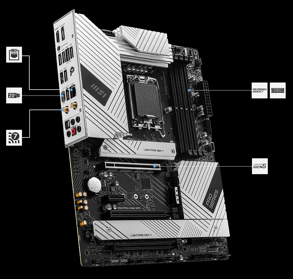 Mainboard MSI PRO Z790-A Max WiFi - 4 Khe RAM DDR5 - LGA 1700 - NEW